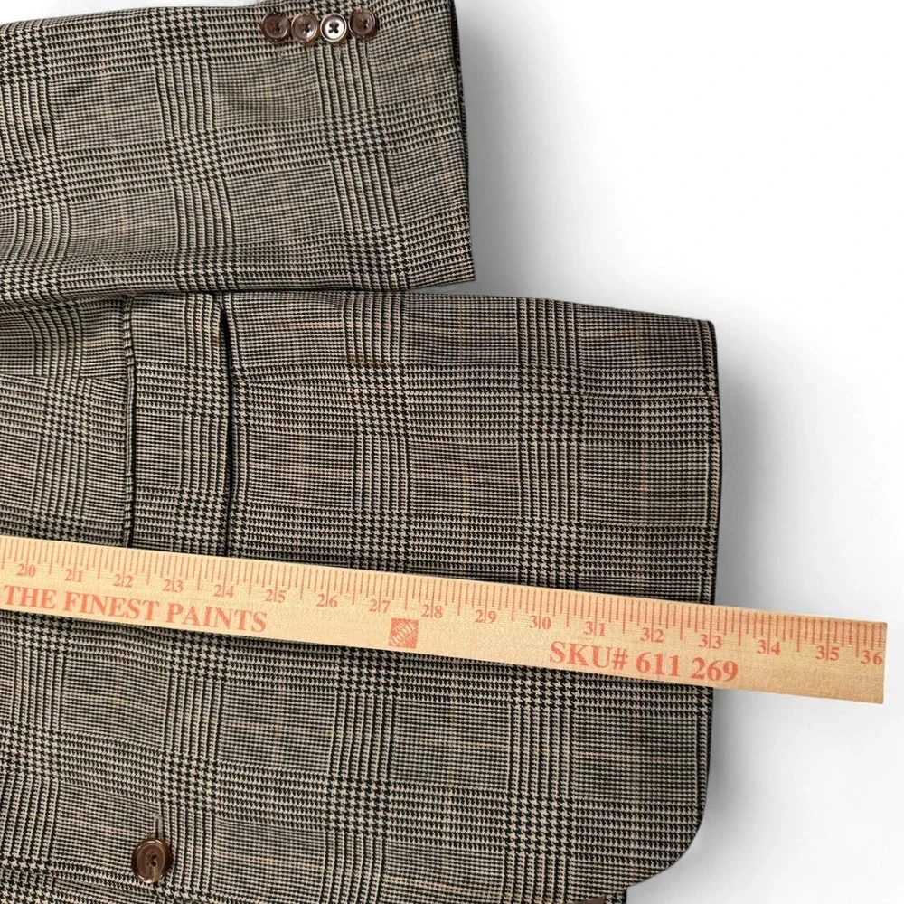 Ralph Lauren Dillards Mens Brown Plaid 100% Wool Blazer 41 Long 41L Sport Jacket